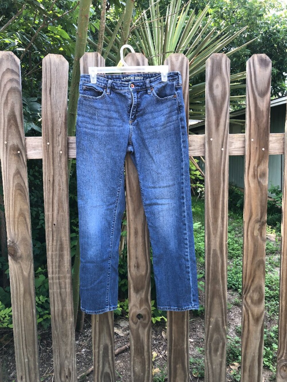 Lands End Fit 2 Straight Leg Denim Jeans, Size 8
